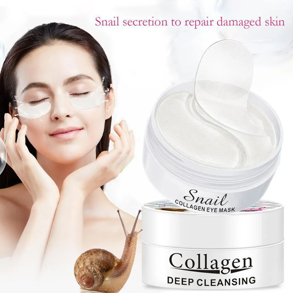 

30 Pairs Snail Collagen Eye Mask Anti Wrinkle Remove Eye Puffiness Skin Face Patches Korean Care Circle Moisturizing Eye Da G7Y9