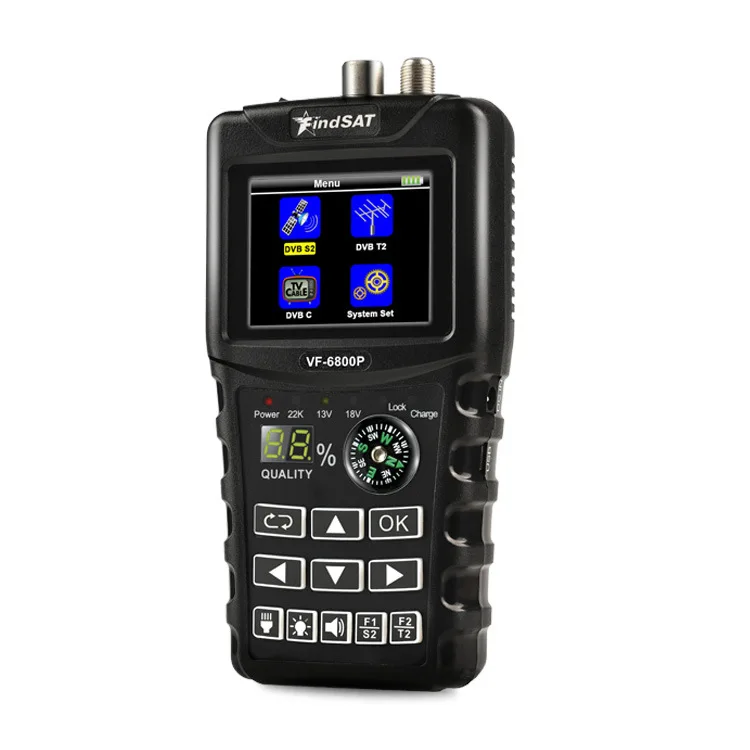 Фото VF-6800P HD цифровой измеритель-локатор спутникового ТВ с поддержкой DVB-T2/DVB S2/DVB C, измеритель-локатор спутникового сигнала, аналог V8 Finder 2, V9, V10 Pro. №2