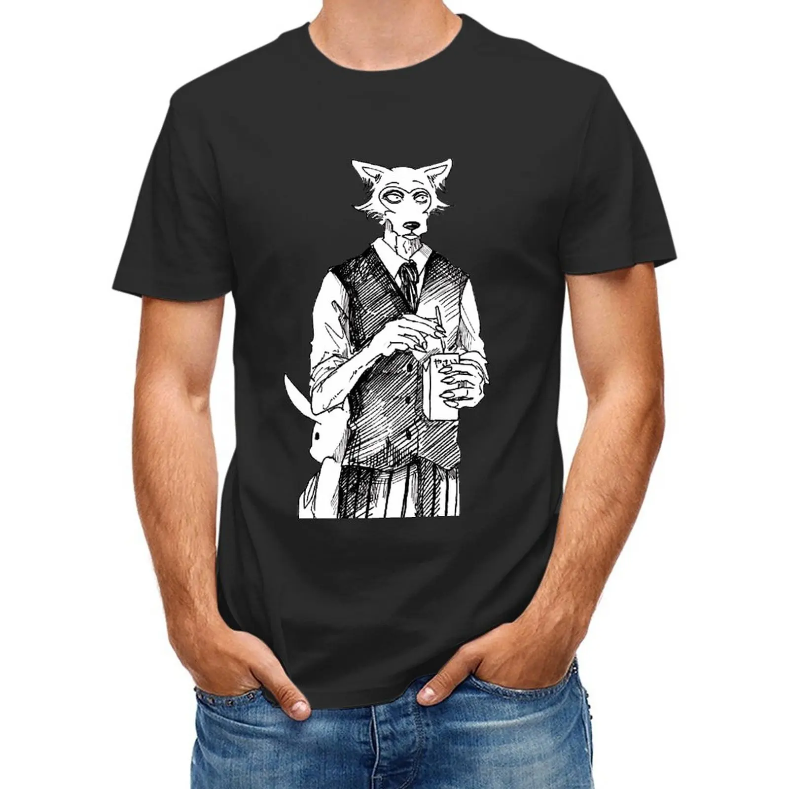 

beastars Lovely CottonT Shirt Harajuku Men Fashion Printed Short Sleeve T-shirt White