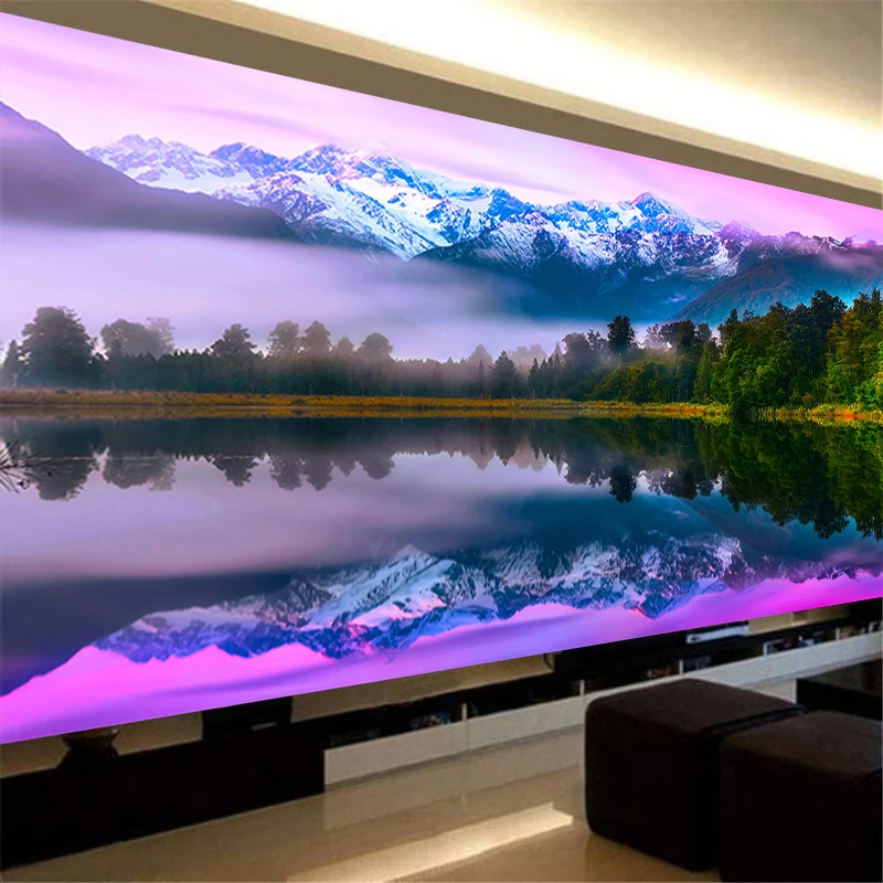 

5D Full Drill Diamond Painting Mountain Lake Beautiful Scenery Diamond Embroidery Art Kits DIY Cross Stitch Living Room Decor