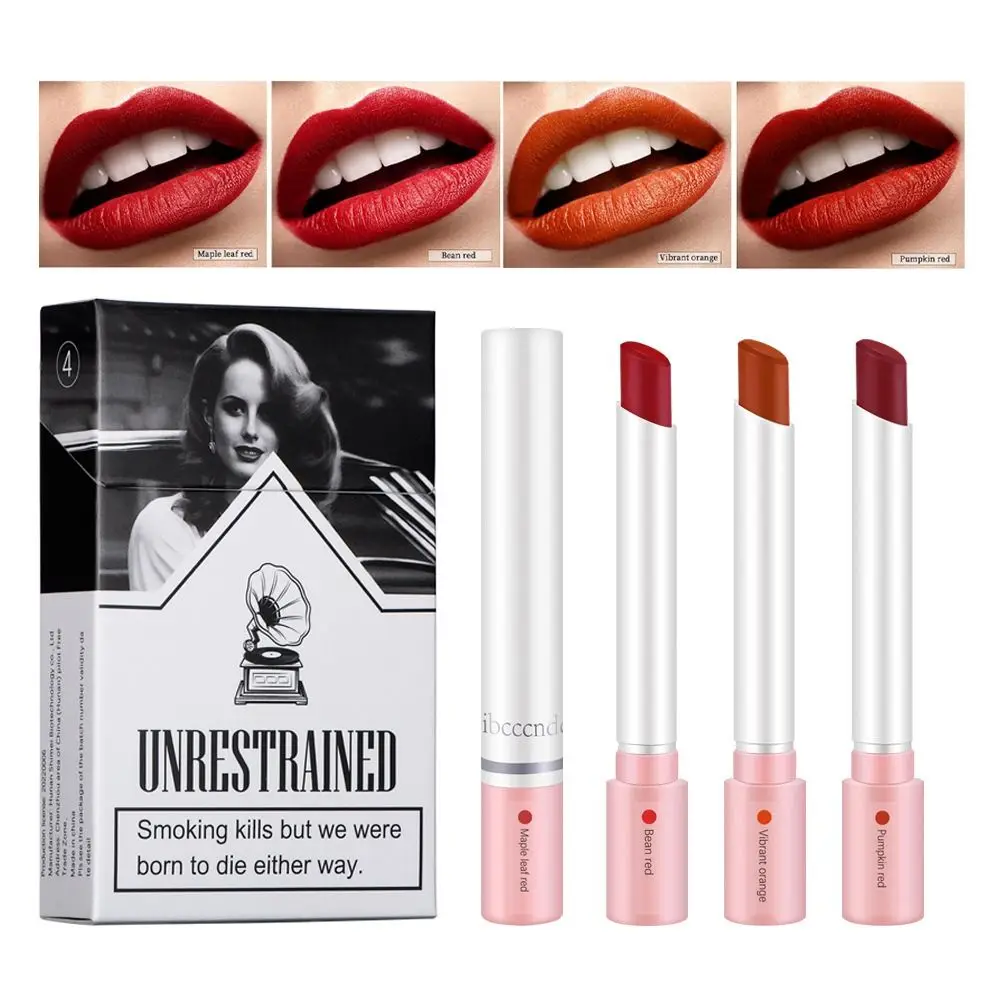 

4 Colors Lana Del Rey Lipstick Matte Gloss Tube Lipstick Waterproof 24 Hour Lasting Lip Tint Stain Set Women Lips Makeup Tool