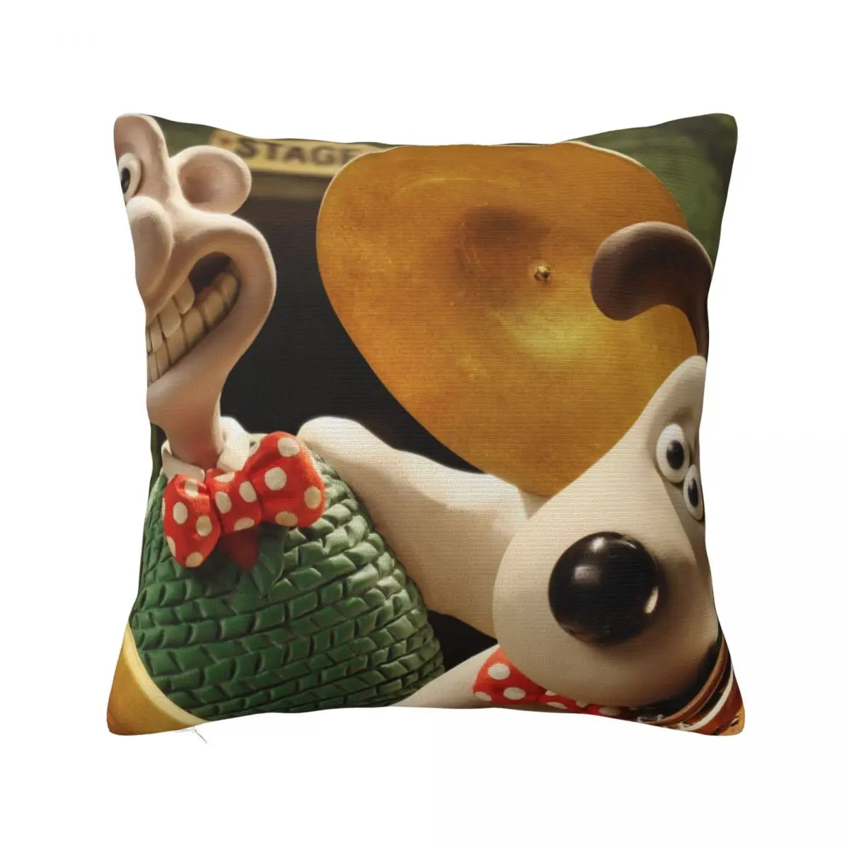 

Wallace Gromit Instrument Pillowcase Printed Fabric Cushion Cover Decorative Animation cartoon Throw Pillow Case Cover Home 18"