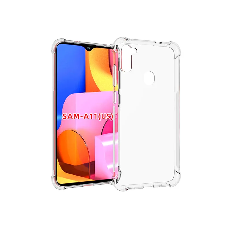 

For Samsung Galaxy A11 US mobile phone case transparent all-inclusive TPU four-corner anti-fall silicone protective cover soft