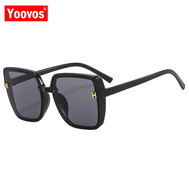 

Модные квадратные солнцезащитные очки Yoovos, женские Винтажные Солнцезащитные очки с большой оправой, мужские роскошные брендовые черные со...