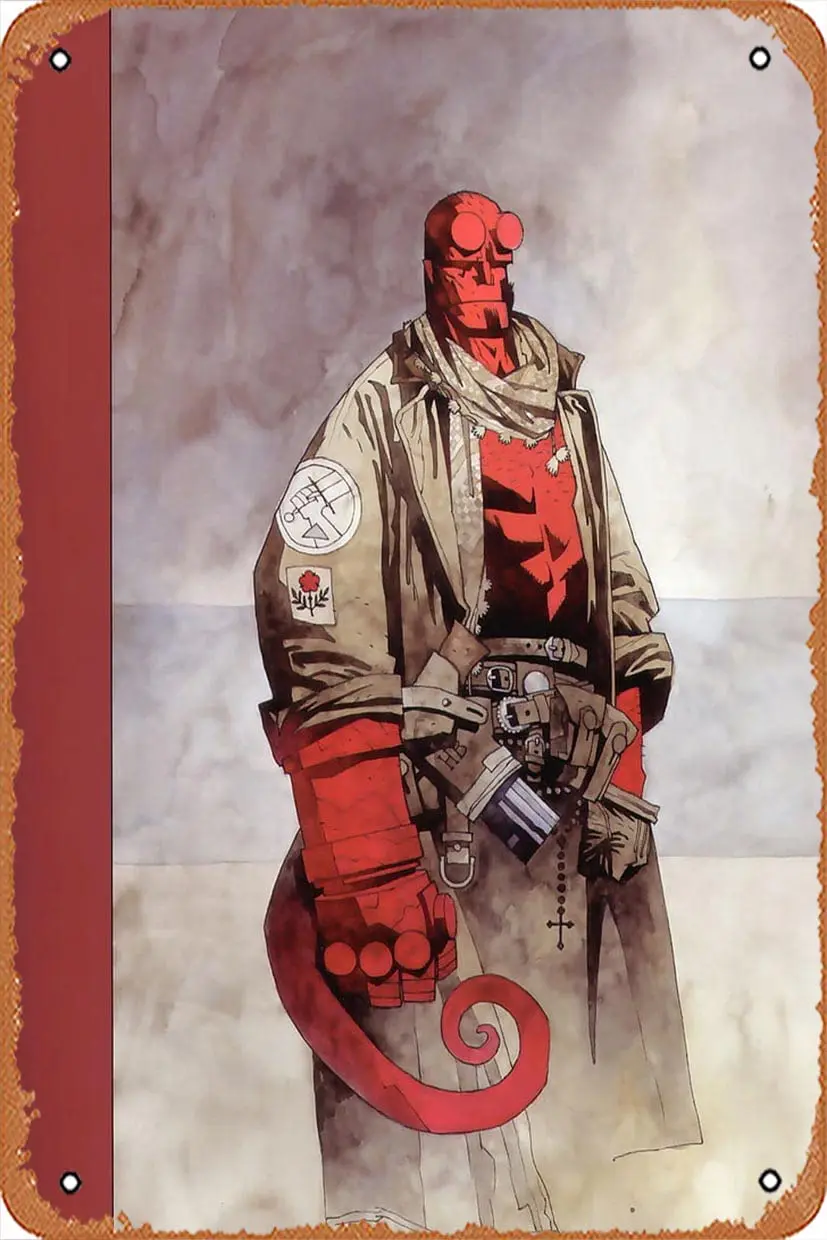 ASIOADWNA комиксы hellboy dark horse искусство HD смешная жестяная вывеска для бара паба