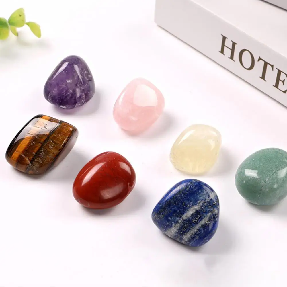 

7Pcs Tumbled Stone Meditation Polish Delicate Healing Decorative Help Thinking Faux Crystal Stone Home Decor