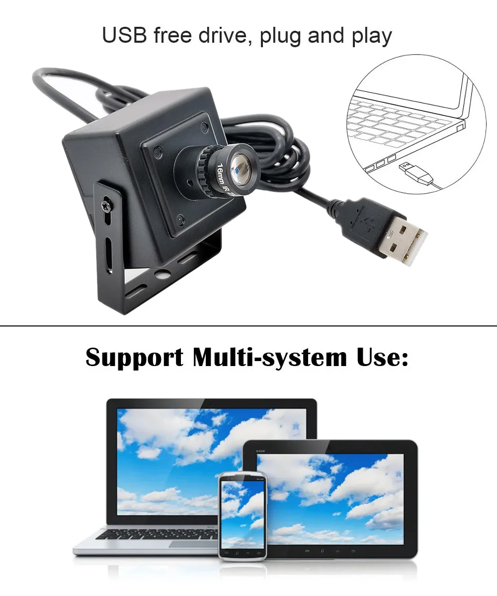 25mm 16mm Long Focal Length Lens HD 4MP Mini USB Webcam High Speed USB2.0 Security Video Camera For Computer Windows Linux Andro - купить по