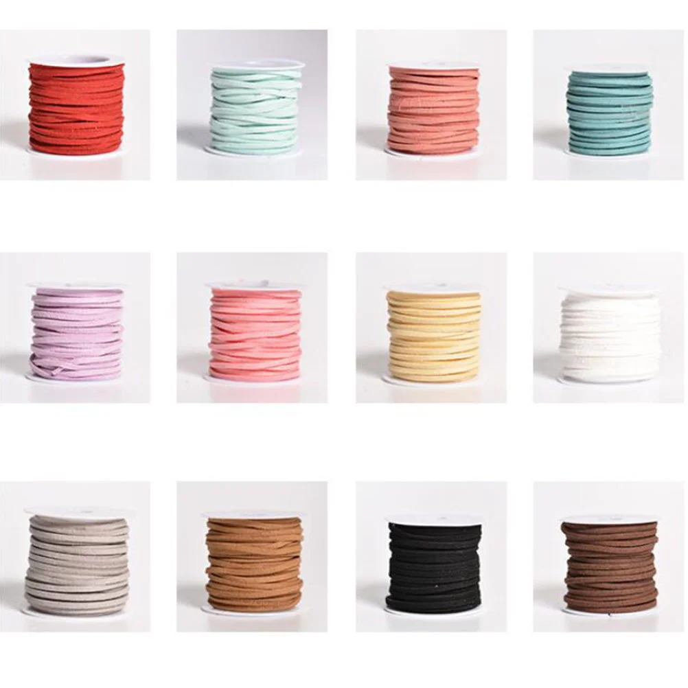 

Suedebeading Flat Cord Bracelet String Ribbon Rope Double Sided Strap Faux Diy Artificial Colorful Microfiber Jewelry