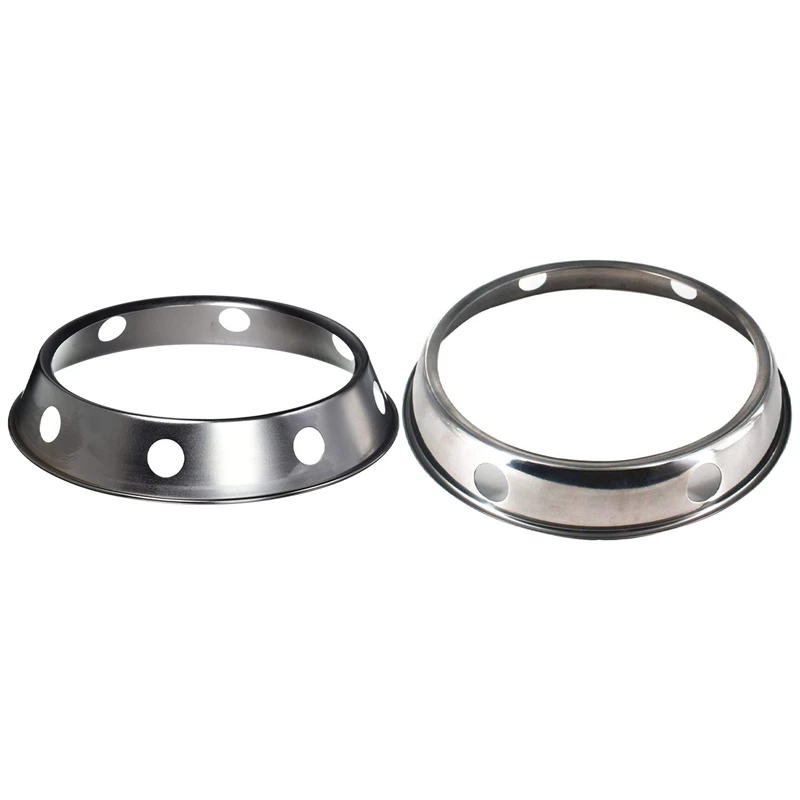 

2X Universal Wok Pan Support Rack Stand Wok Ring/Metallic Round Bottom Universal Size For Gas Stove Fry Pans
