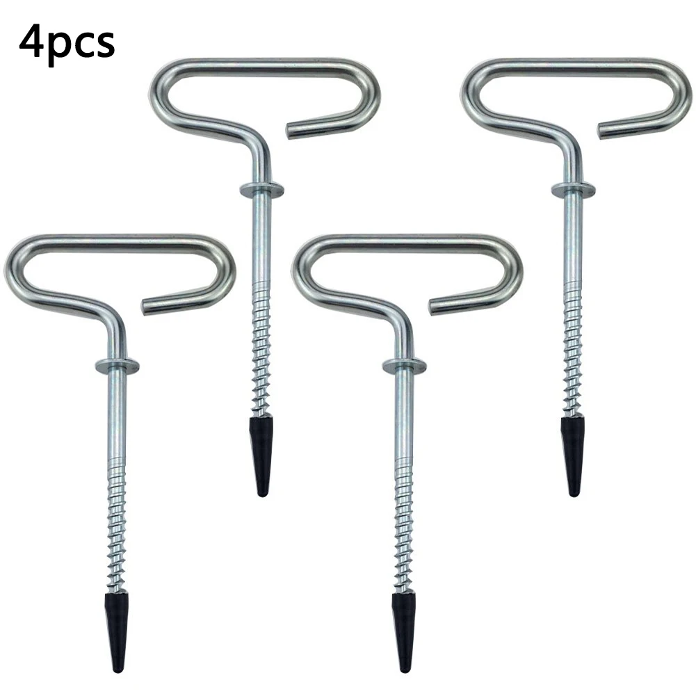 

4Pcs/Set Outdoor Camping Tent Threaded Peg Ice Fishing Shelter Stake Nail Tent Fixer Practical Accessory