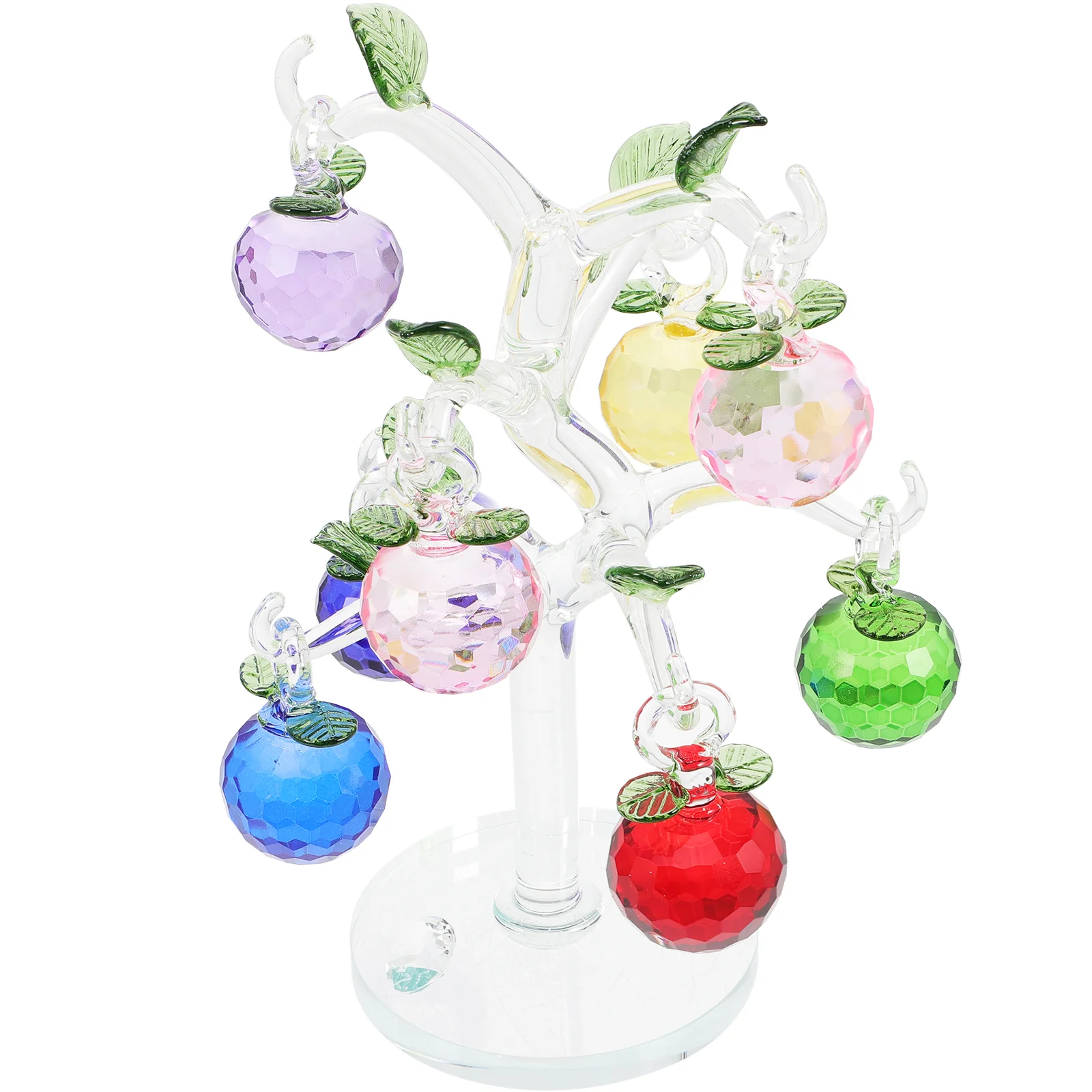 

Crystal Tree Glass Figurinepaperweight Christmas Ornament Gifts Centerpiece Table Decoration Apples Hand Figurines Blown Fruit