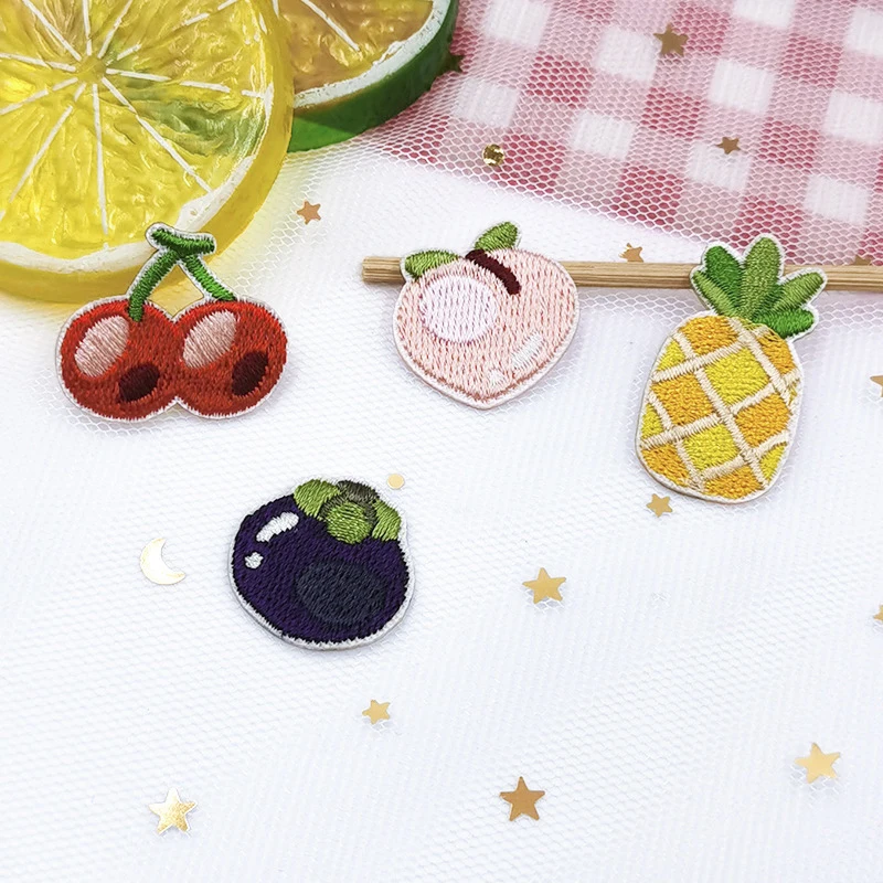 Нашивки с вышивкой фруктов значки ананасами своими руками на клейкой основе