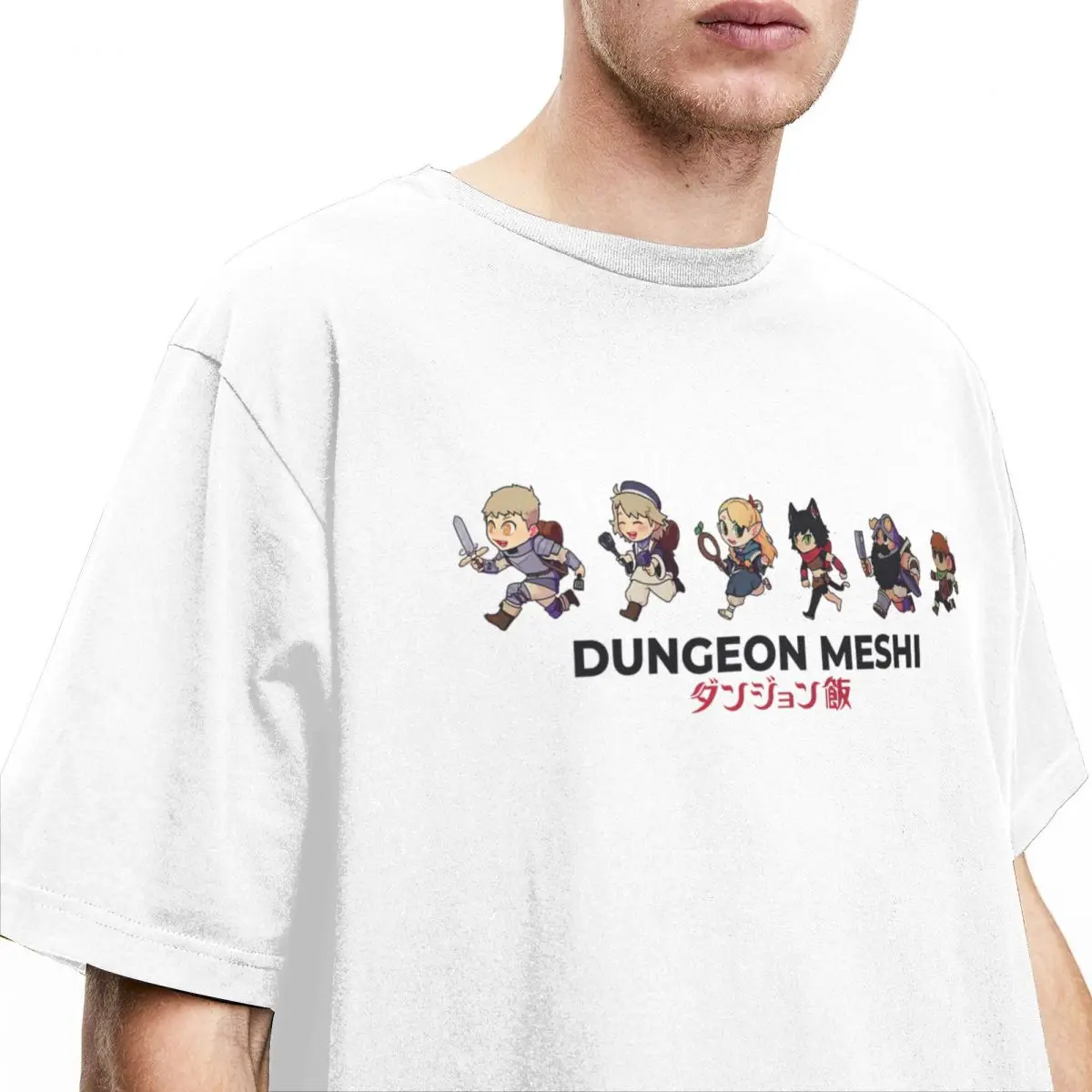 Футболка Dungeon Meshi модные классические топы с рисунком из мультфильма коротким