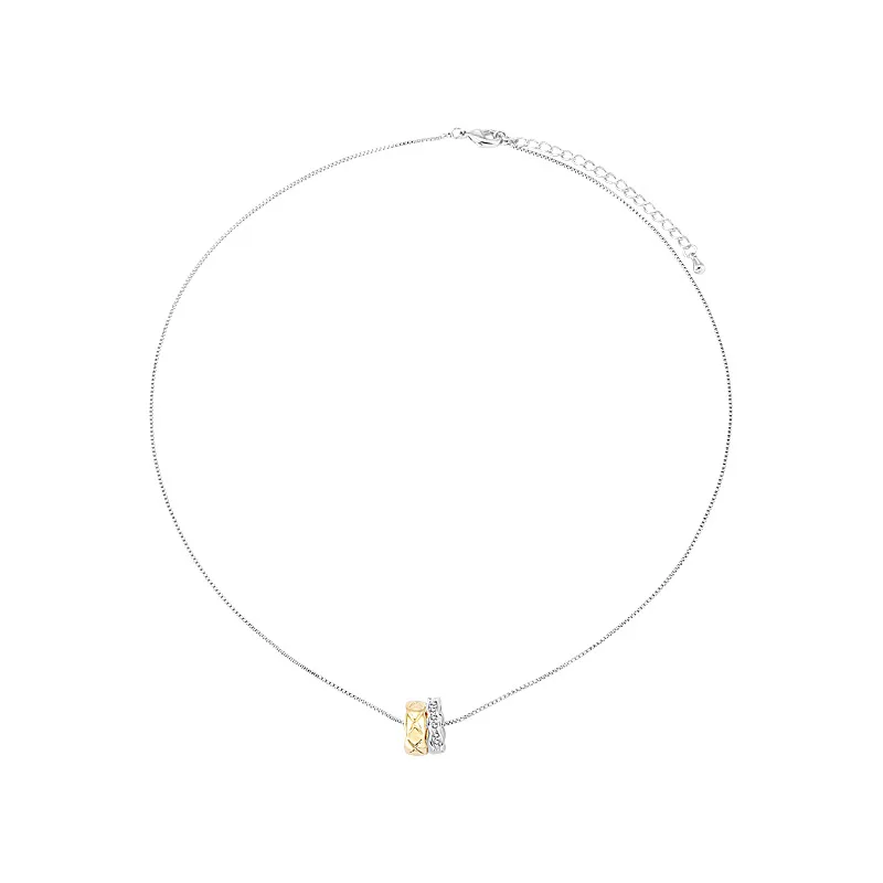 

2022 Women Necklace Contrast Color Double Ring Pendant Temperament Simple Necklace Female Joker Personality Jewelry