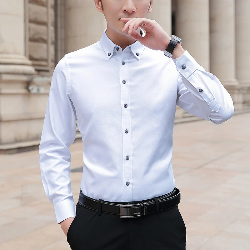 Бренд BROWON 2022 Повседневная Весенняя Роскошная приталенная Мужская рубашка с