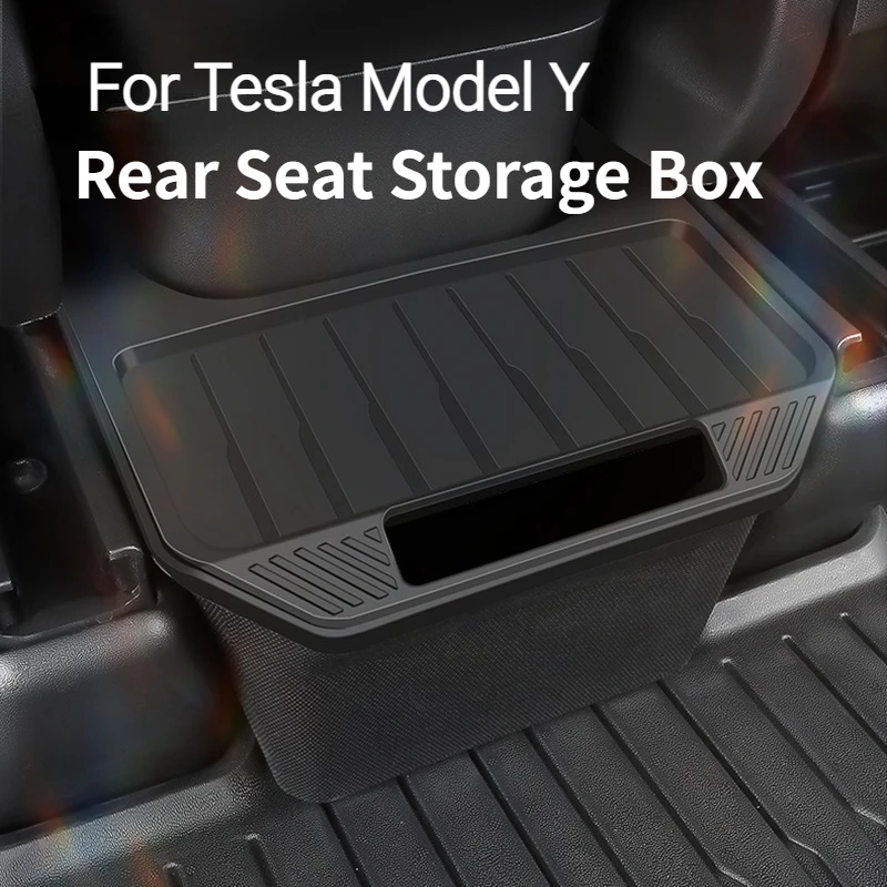 

Задняя центральная консоль для Tesla Model Y 2021 2022 коробка для хранения ТПЭ Органайзер коробка с крышкой мусорная корзина под сиденьем автомобильные аксессуары