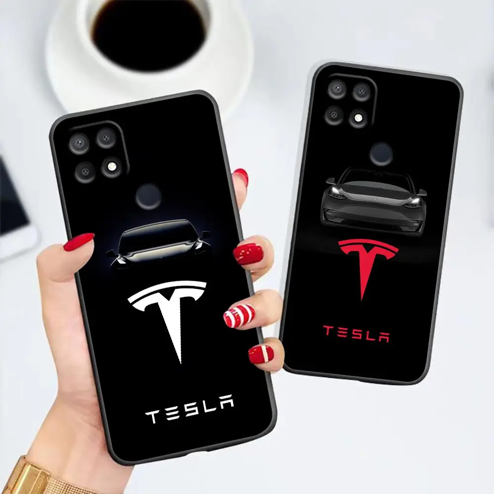 

Funda Para Case For OPPO A15 A16 A39 A54 A71 A74 A77 A83 A92 A94 F11 F9 FIND X X2 X3 PRO Case Capa Luxury New Energy Car Tesla-a