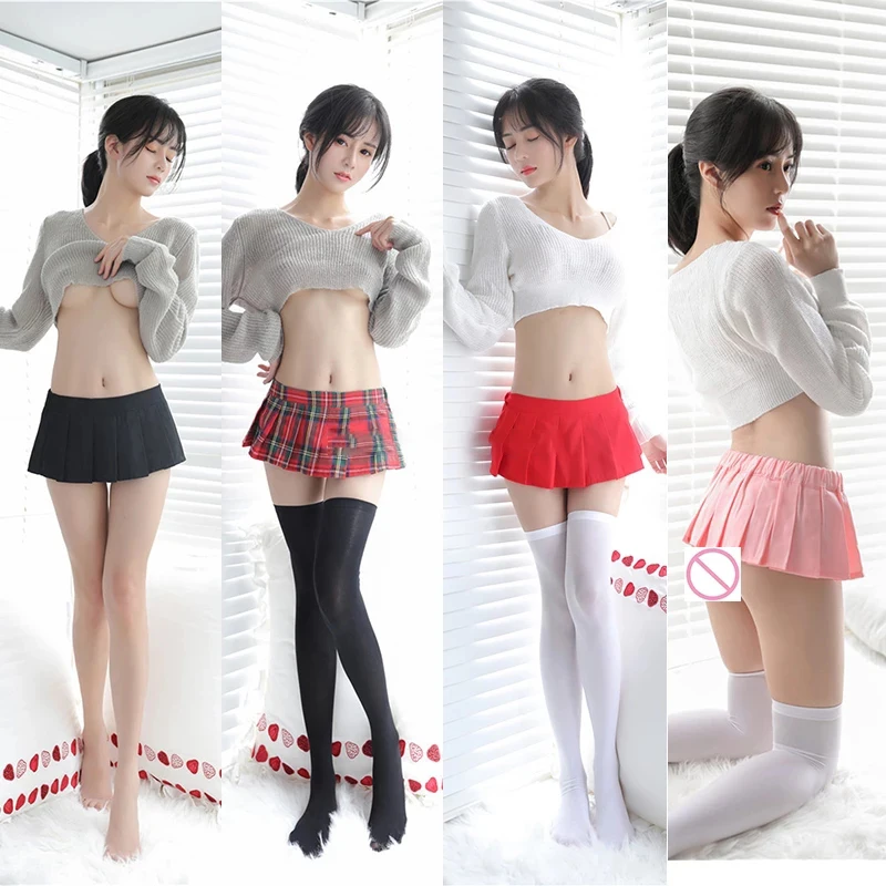 

Women Fashion Skirts Cute Solid High Waist Plain Skater Flare Pleated Short Mini Hot Skirts Micro Mini Pleated Skirt Stage Wear