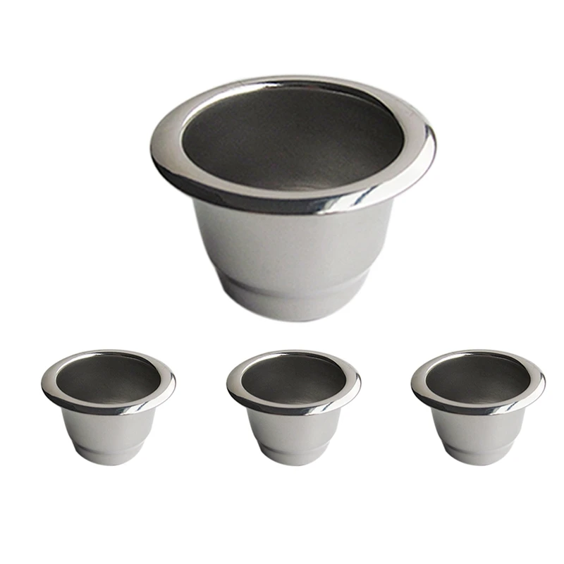 

4Pcs For Nespresso Stainless Steel Refillable Coffee Capsule Coffee Filter Reusable Coffee Pod Reusable Cafe Machine DIY