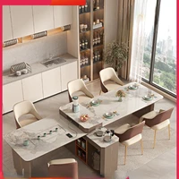 stone plate kitchen island dining table tea table integrated light luxury high end home living room modern minimalist tea
