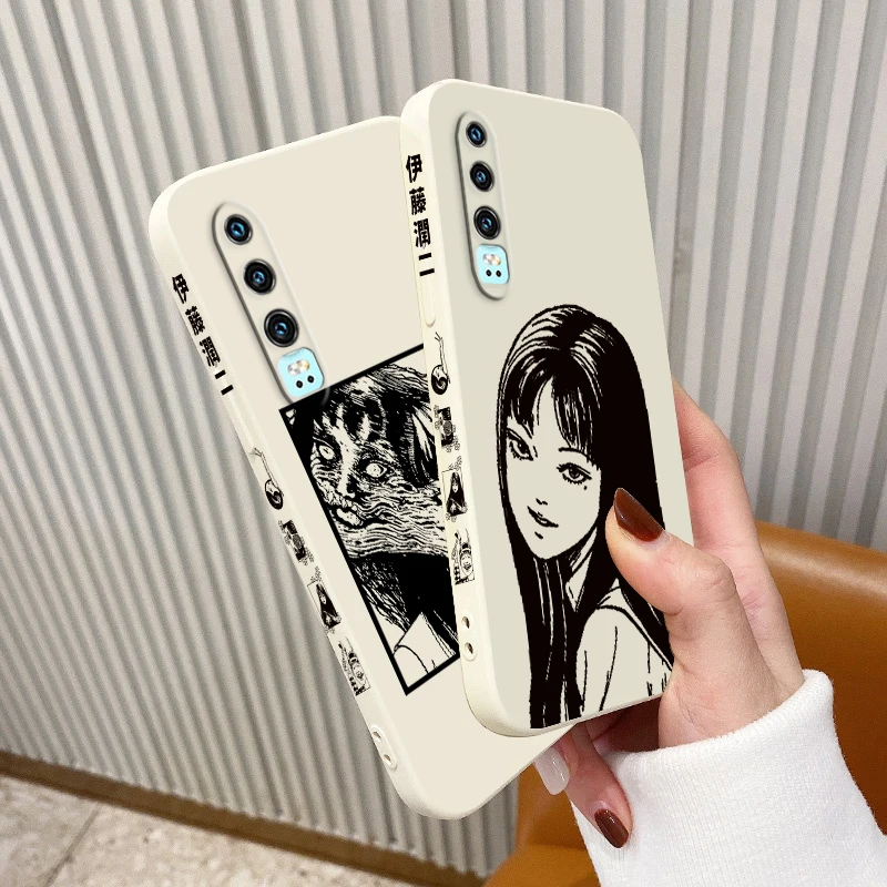 

Junji Ito Tomie Kawakami Phone Case For Huawei Y9S Y9A Y9 Y6 Nova Y70 9 8 P50 P40 P30 P20 Pro Lite E 5G Liquid Left Rope