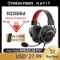 HAVIT H2008d Wired Gaming Headset with 3 5mm Plug 50mm Drivers Surround Sound Mic for PS4 PS5 XBox Laptop Gamer Headphone