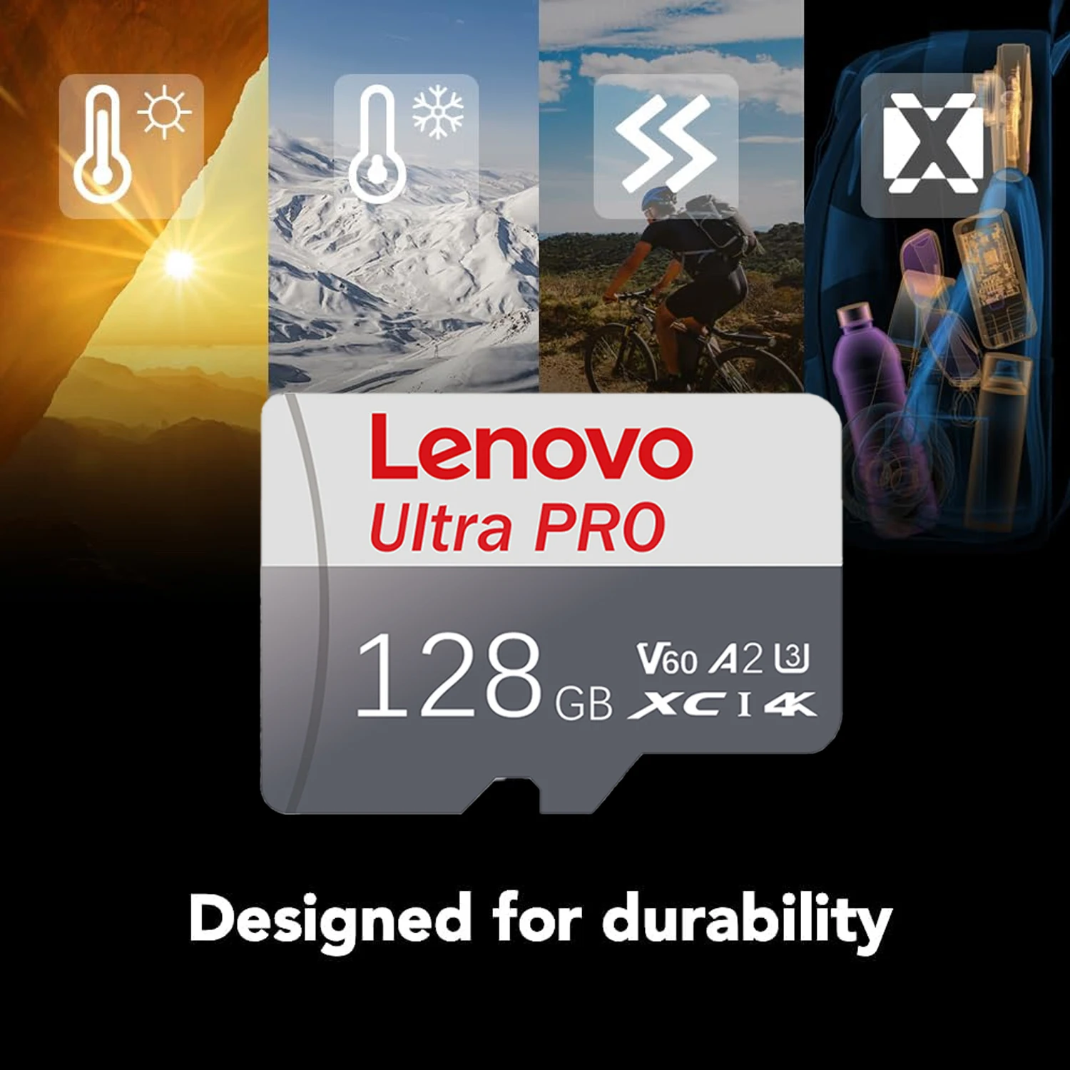 Карта памяти Lenovo High Endurance Micro SD 128 ГБ 256 ГБ 512 ГБ V60 A2 4K Full HD TF для домашней камеры видеонаблюдения, дрона, ПК (art.: 3920dcd68a797) - 3920dcd68a797