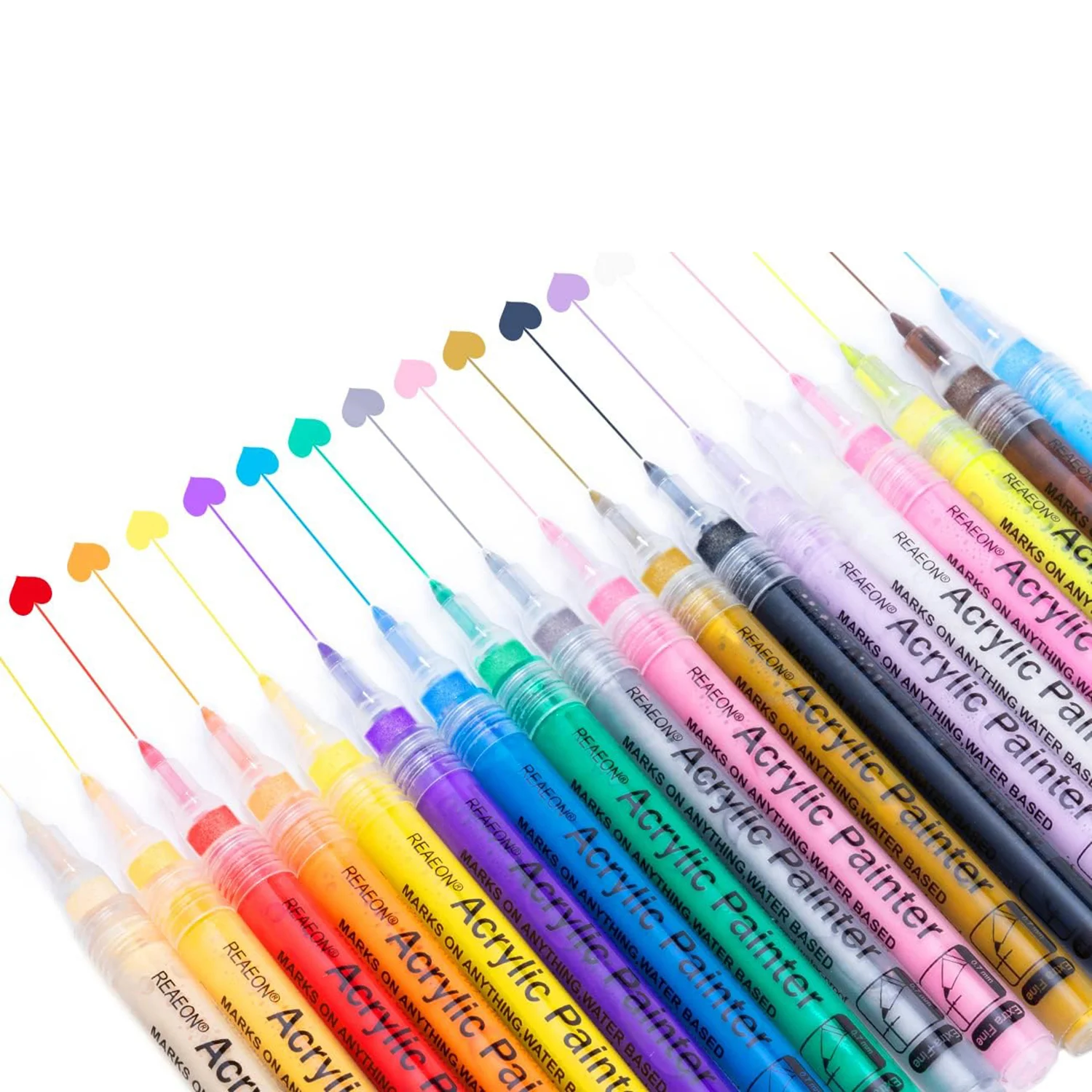 

Acrylic Paint Pens, Paint Marker for Rock Painting, 18 Colors Permanent Acrylic Markers Fine Tip Ideal for Craft, Glass, Fabric