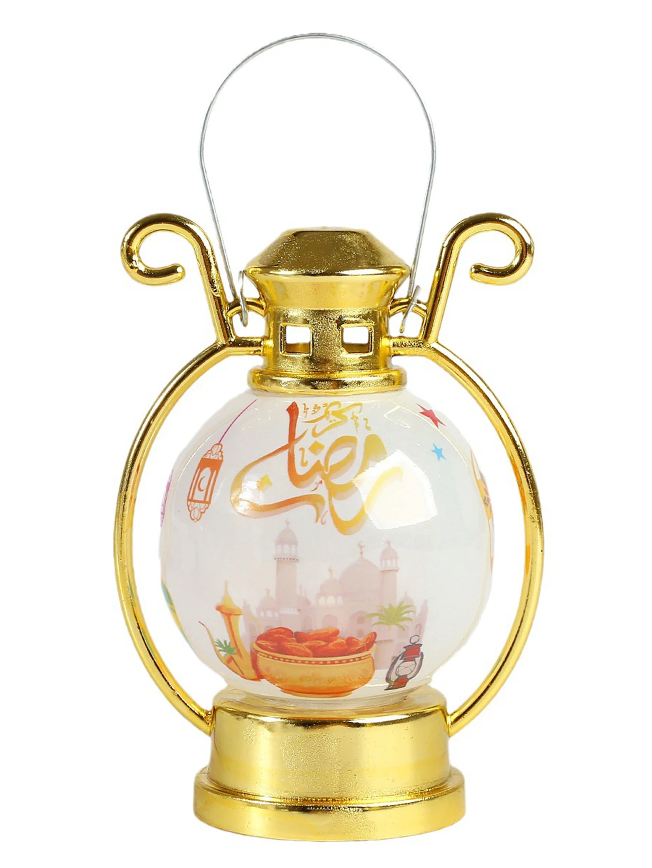 Ramadan Festival Lantern Candle Holder Eid Al-fitr Decoration Ramadhan Lights Gift (Note: Batteries Not included)