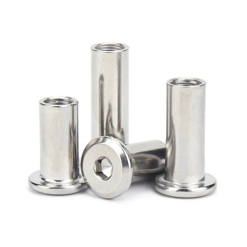 

5/ 10/ 20pcs M3 M4 M5 M6 M8 304 Stainless Steel Large Flat Hex Hexagon Socket Head Rivet Connector Insert Joint Sleeve Cap Nut
