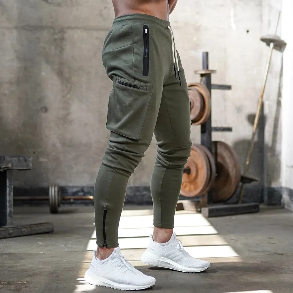 

Брюки для фитнеса мужские тренировочные брюки повседневные брюки с несколькими карманами брюки для спортзала спортивные джоггеры облегающие мужские
