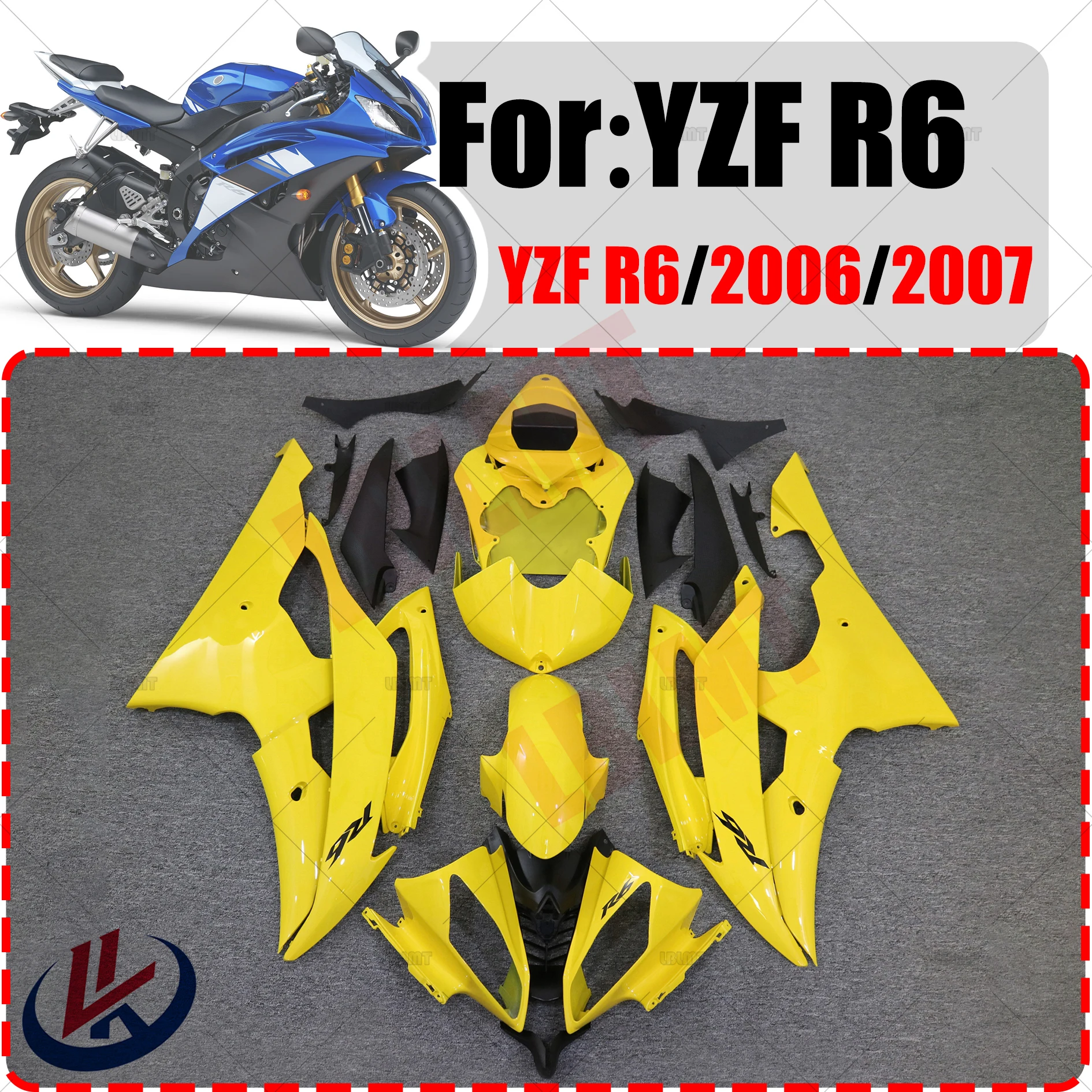 

For YAMAHA YZFR6 ABS injection molding plastic Motorcycle full Fairing Kit Fit For YFZ-R6 YZF R6 2006 - 2007 Bodywork Fairings