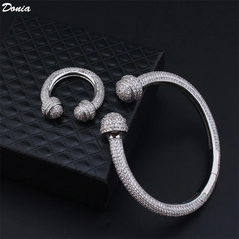 

Donia jewelry Fashion luxury ladies bracelet inlaid with aaa zircon bracelet zircon ring set Joker atmospheric hand jewelry