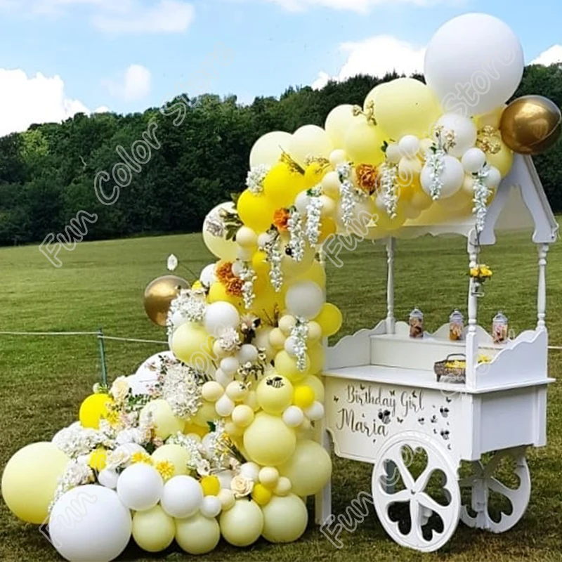

141 шт. Макарон YellowHappy день рождения свадьба фон бесплатная доставка латексные золотые праздники воздушный шар свод детский душ Декор наборы