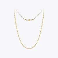 enfashion colourful glasses necklace for women gold color pearl mask choker stainless steel fashion jewelry collier p213219
