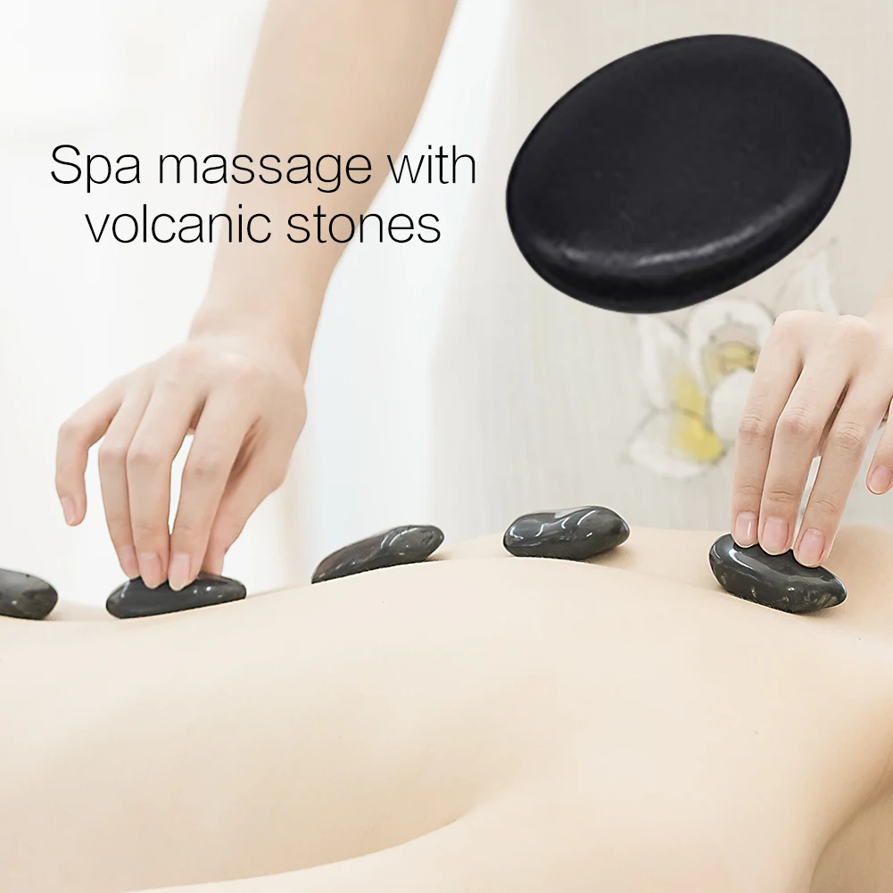 

Natural Stone Essential Oil Hot Stone Spa Massage Body Facial Therapy Tools Stress Relief Lava Energy Spa for Beauty Health