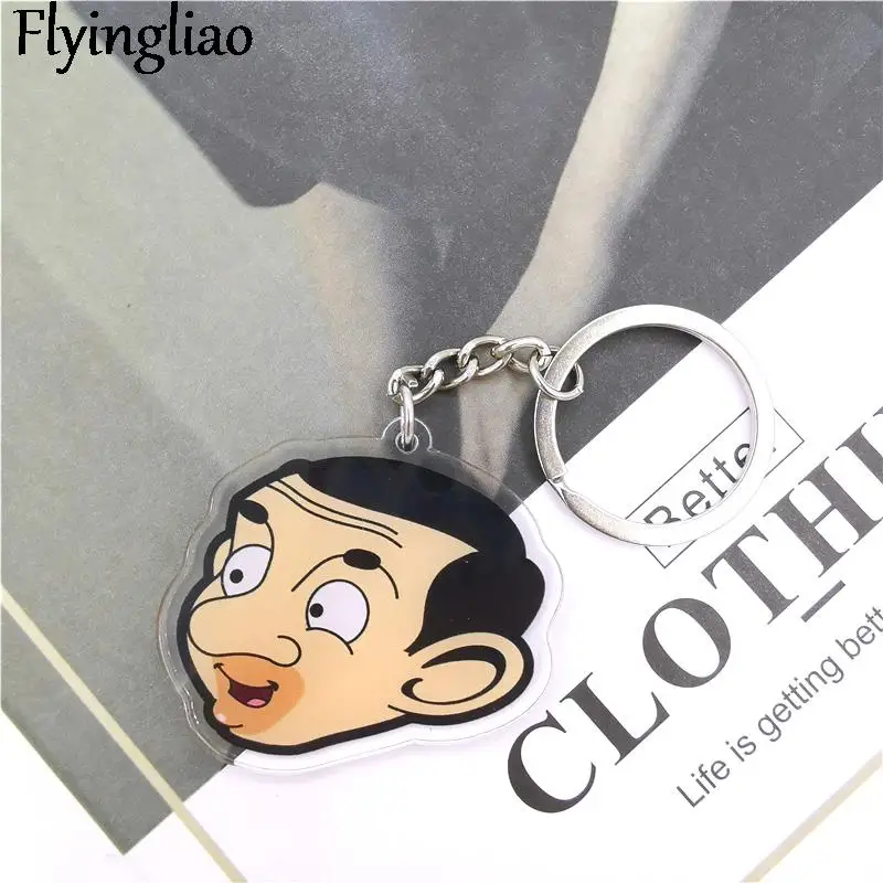 Mr. Bean Acrylic key pendant cute cartoon animal girl key chain bag decorative pendant small gift images - 6