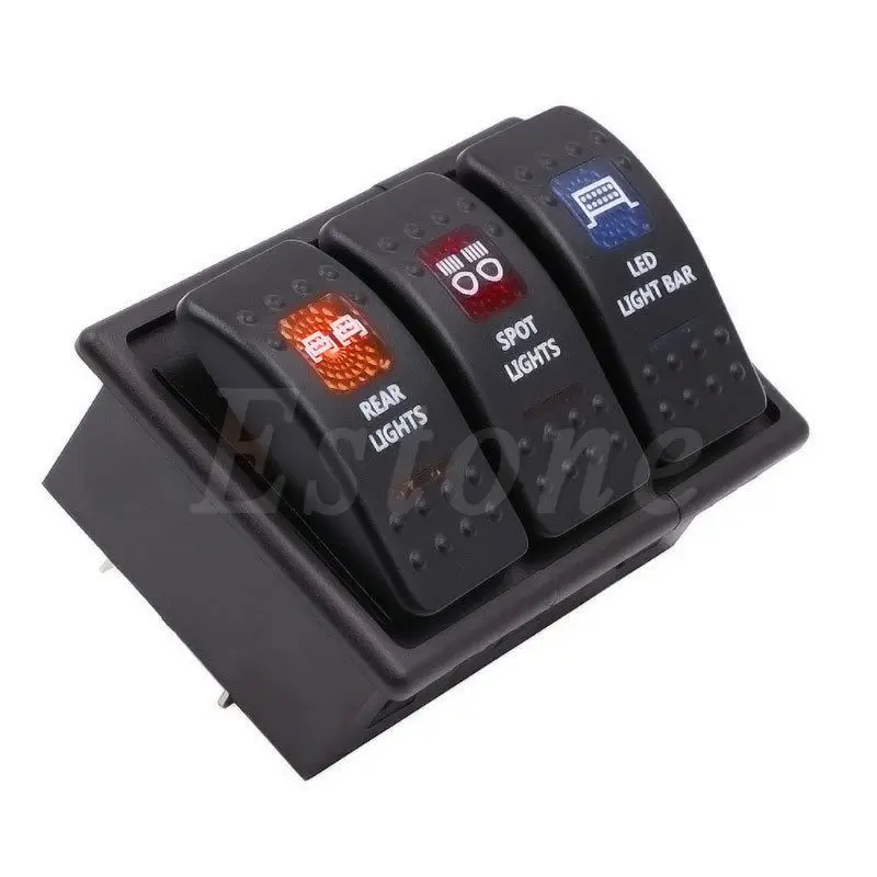 

3 Rocker Switch Clip Panel Assembly Patrol Holder Housing For ARB Carling Type