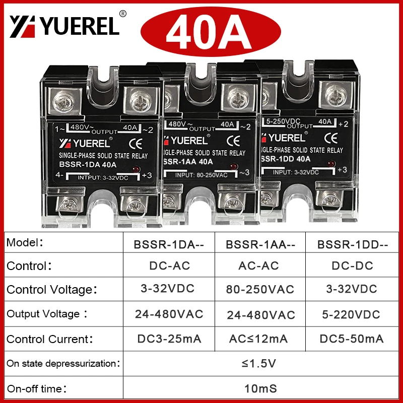 

Однофазное твердотельное реле BSSR-1DA/AA/DD 10A-120A