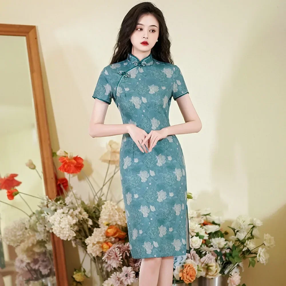 Cheongsam Qipao модная одежда повседневное элегантное винтажное платье в этническом
