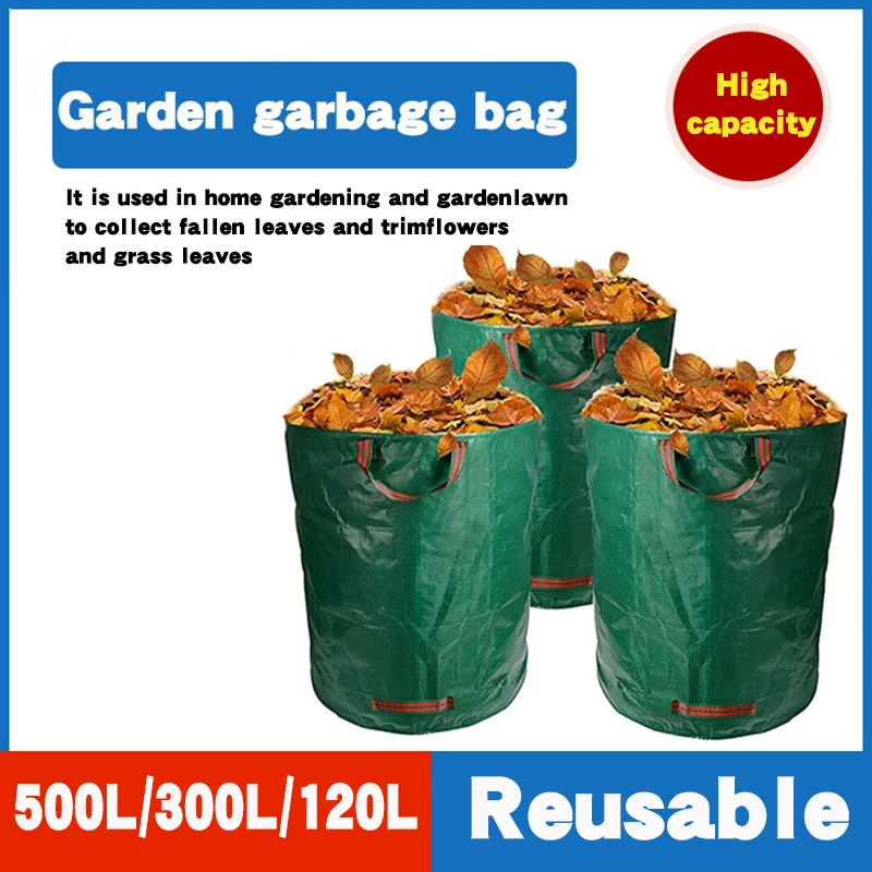 

Садовый мешок для хранения сорняков, мешок для мусора, водонепроницаемый износостойкий вместительный садовый мешок для сбора листьев