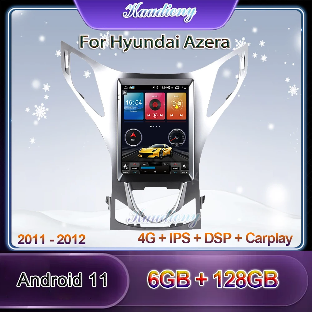 

Kaudiony Tesla Style Android 11 Car Radio For Hyundai Azera Car DVD Multimedia Player Auto GPS Navigation Stereo 4G 2011-2012