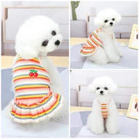 dog clothes spring summer puppy couple thin clothes color striped cat skirt vest dog dreas clothes for pet chihuahua puppy perro