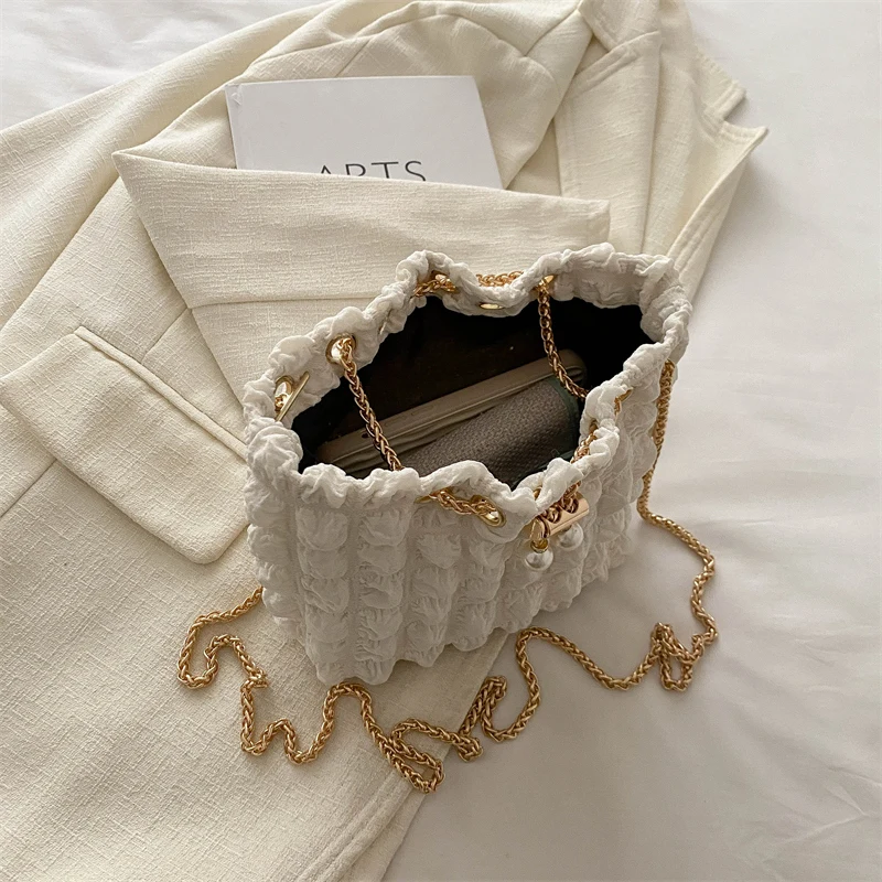 Женская плиссированная сумка через плечо с цепочкой Cloud Bubbles сумка-ведро