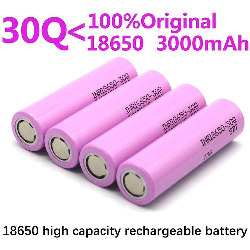 

100% original nueva batería in18650 3,7v 18650 3000mah in18650 30Qbatería de carga de iones de litio baterias recargables