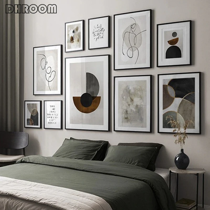 Абстрактный геометрический плакат настенное искусство скандинавский принт на