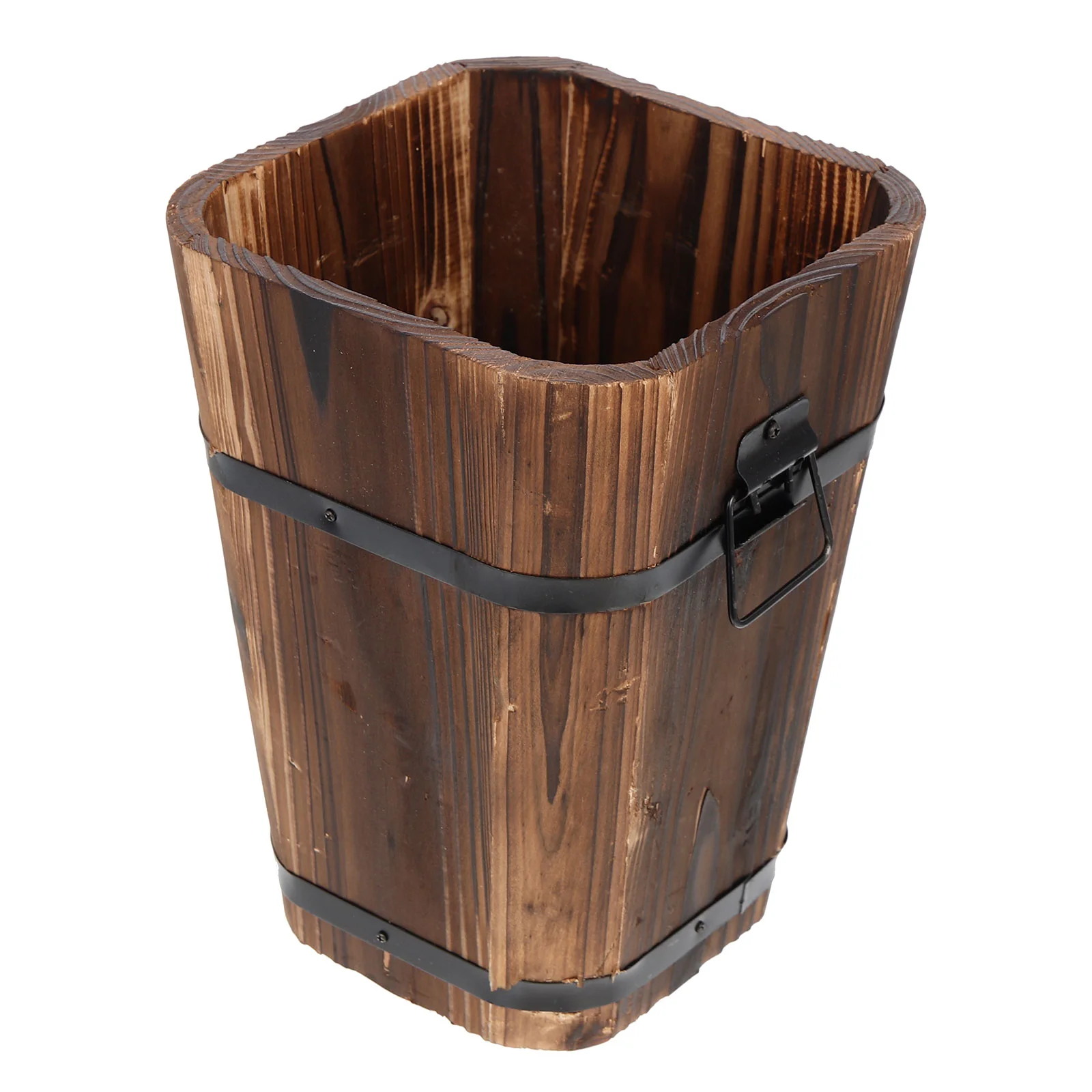

Flowerpot Square Outdoor Planter Creative Wooden Succulent Plants Decorative Carbonized Flowerpots