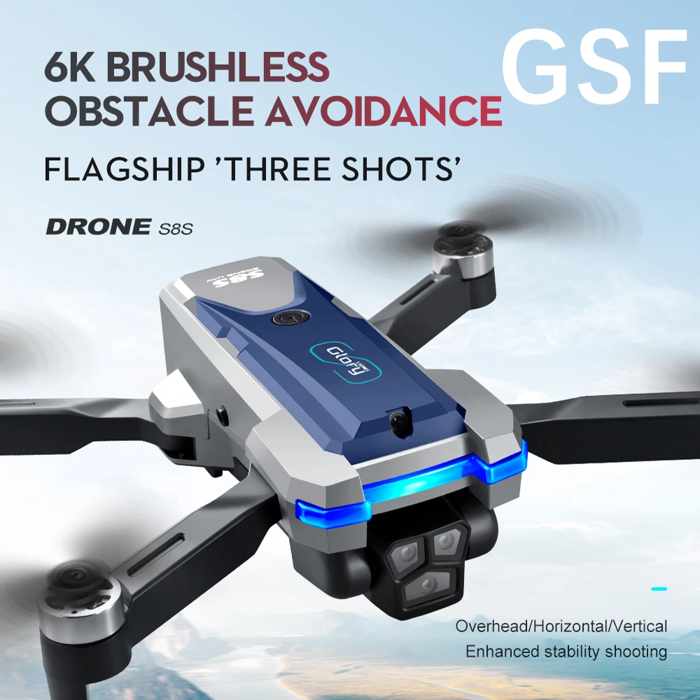 

2023 New S8S Drone 8K Professional Aerial Photography Camera Omnidirectional Obstacle UVA Avoidance Quadrotor Toy Optical Flow S