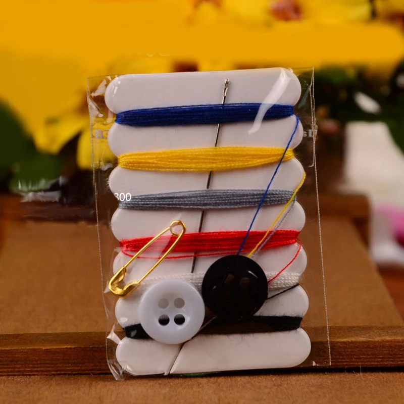 

1 Sets Portable Mini Sewing Kit Needle Thread Button Pin Set Travel Household Tools Kit Hotel Hand Sewing Bags gift