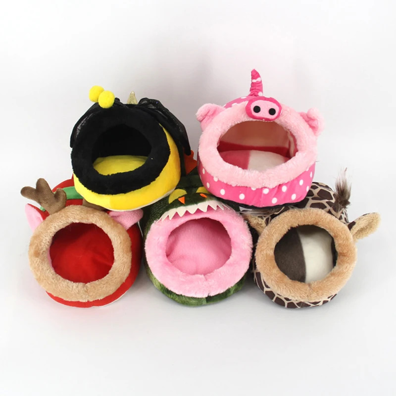 soft guinea pig house bed cage for hamster mini animal mice rat nest bed hamster house small pets product free global shipping
